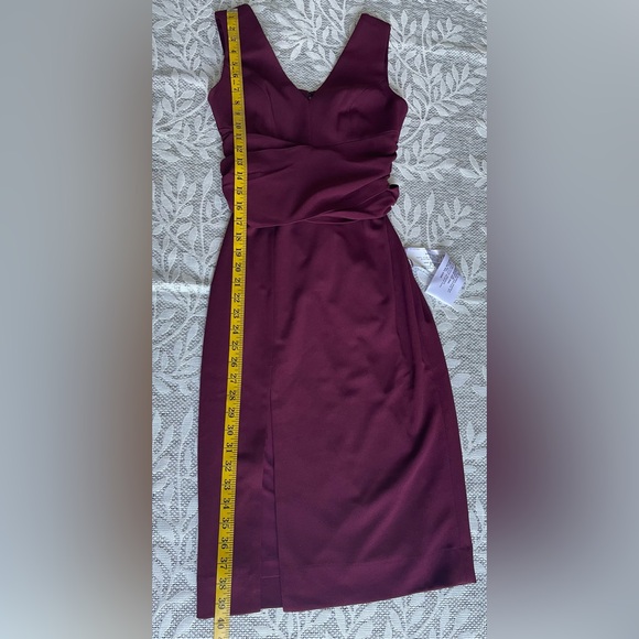 Dress The Population Alessia Burgundy Evening Dress Belted Size XS NWT Cocktail - Picture 9 of 16